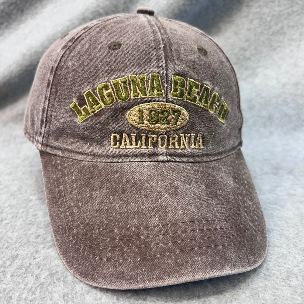 Laguna Beach 1927 California Unisex Brown Lucky 7 USA Baseball Hat OSFM